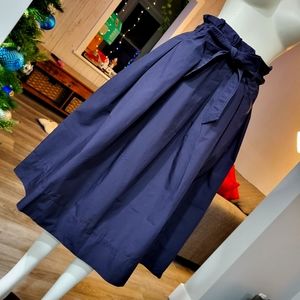 UNIQLO | Blue navy Long maxi skirt with belt removable